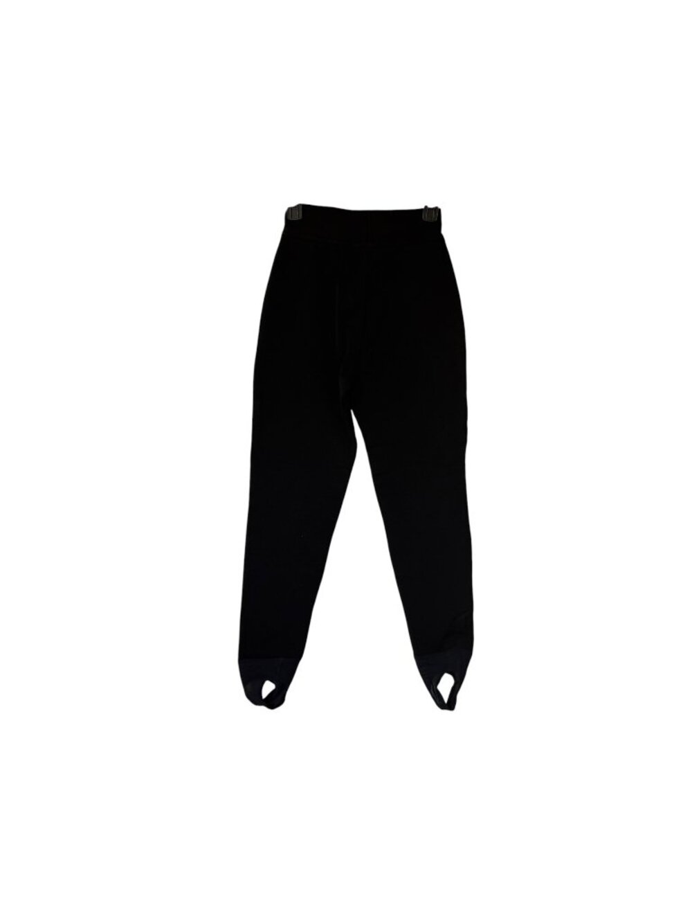 Vintage 80s Edelweiss Black Ski Stirrup Pants Nylon Wool Blend Women's Size 6 #1
